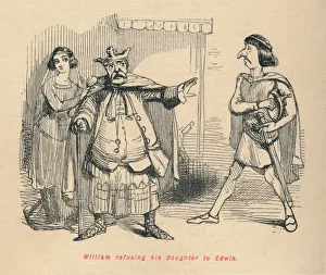 John Leech Engraving Stampe: William refusing his Daughter to Edwin, c1860, (c1860). Artist: John Leech