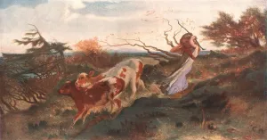 British Animal Husbandry Stampe: Wind on the Wold, 1863, (c1902). Creator: Unknown