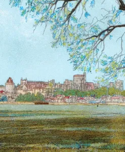 Berkshire Landmarks Stampe: Windsor Castle from the Thames, c1902