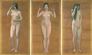 Tokyo National Museum Collection Stampe: Wisdom, Impression, Sentiment (Triptych), 1899. Creator: Seiki; Kuroda (1866-1924)