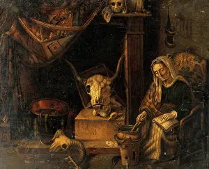 Witchcraft Art Stampe: A witch. Creator: Unknown