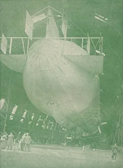 German Airship Stampe: A Zeppelin at home, c1917 (1919)