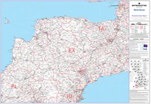 Immagini datate: Mappa del settore di codice postale foglio 2 North Devon