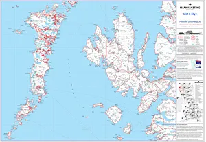 Mappa del settore di codice postale foglio 30 Uist e Skye.