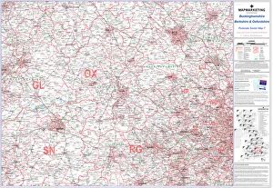 Immagini datate 18 aprile 2020: Mappa di settore del codice postale foglio 7 Berkshire, Buckinghamshire e Oxfordshire.
