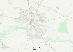 BA - Bagno Stampe: Carta geografica di Bath, BA15 1 BA15 1 (BA - Bath)