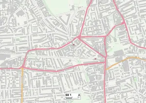 E - Londra E Stampe: Hackney E8 1 Mappa