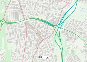 E - Londra E Stampe: Redbridge E18 1 Mappa