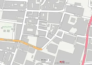 Stampa con cornice : Hackney EC2A 2 Mappa