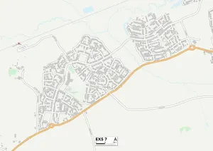 EX - Exeter Stampe: East Devon EX5 7 Mappa