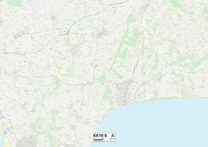 Stampa con cornice : Exeter EX10 0 Mappa