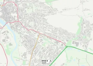 Stampa con cornice : Exeter EX32 8 Mappa