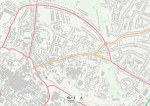 GL - Gloucester Stampe: Gloucester GL1 3 Mappa