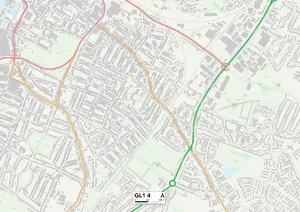 GL - Gloucester Stampe: Gloucester GL1 4 Mappa
