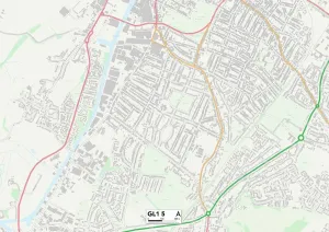 GL - Gloucester Stampe: Gloucester GL1 5 Mappa
