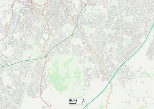 Stampa con cornice : Gloucester GL4 6 Map