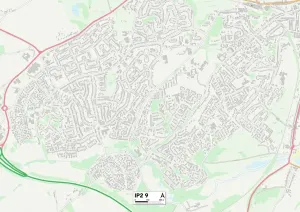 IP - Ipswich Stampe: Ipswich IP2 9 Map