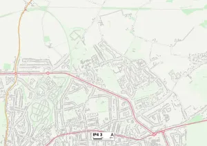 Stampa con cornice : Ipswich IP4 3 Map