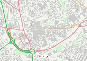 OL - Oldham Stampe: Oldham OL1 1 Mappa
