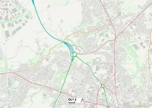 OL - Oldham Stampe: Oldham OL1 2 Mappa