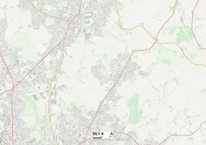 OL - Oldham Stampe: Oldham OL1 4 Mappa