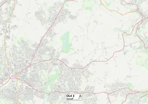 Stampa con cornice : Oldham OL4 3 Mappa