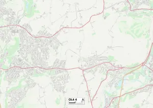 Stampa con cornice : Oldham OL4 4 Mappa
