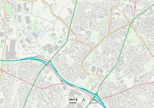 OL - Oldham Stampe: Oldham OL9 8 Mappa