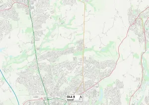 OL - Oldham Stampe: Tameside OL6 8 Mappa.