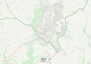 TR - Truro Stampe: Cornovaglia TR13 8 Mappa