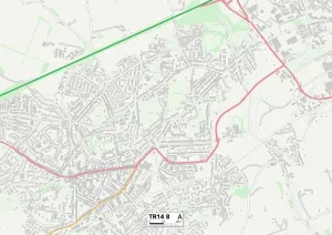 TR - Truro Stampe: Cornovaglia TR14 8 Mappa
