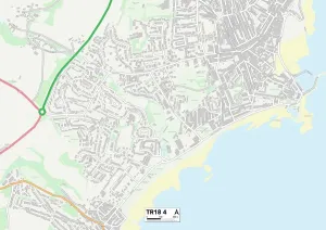 Stampa con cornice : Cornovaglia TR18 4 Mappa