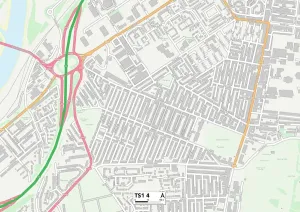 TS - Middlesbrough Stampe: Middlesbrough TS1 4 Map