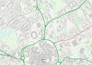 WV - Wolverhampton Stampe: Wolverhampton WV1 1 Mappa