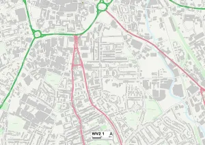 WV - Wolverhampton Stampe: Wolverhampton WV2 1 Mappa