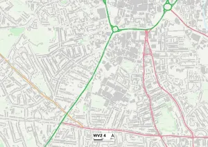 WV - Wolverhampton Stampe: Wolverhampton WV2 4 Mappa