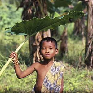 One Person In Nature Stampe: leaf, leaves