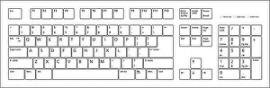 Layout di tastiera PC a 104 tasti, in formato vettoriale.