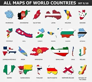 Tutti i mappe dei paesi del mondo e le bandiere.