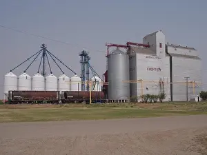 Elevatore di grano, Frontiera, Saskatchewan, Canada, Triangolo Palliser, Brian Martin RMSF.