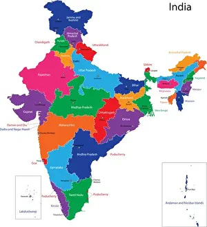Mappa dellIndia.
