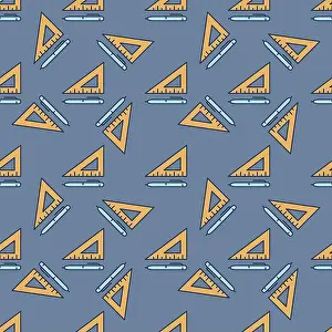 Penna con triangolo giallo concetto vettoriale colore pattern senza intrecci.