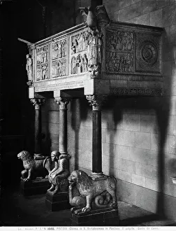 Life Of Christ Artwork Stampe: Angular view of the pulpit by Guido da Como