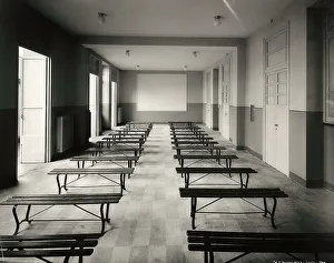 Civic Space Furnishings Stampe: A classroom with benches in elementary school E. Tonoli in via Baggio, Milan