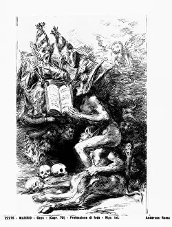 Prado Museum Art Stampe: Devout profession, etching by Goya, in the Prado Museum in Madrid
