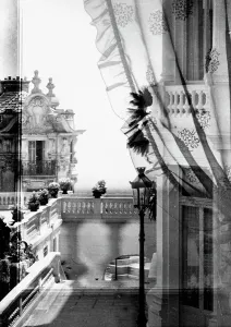 Stampa di Veduta da una finestra di Monte Carlo