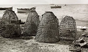 Stampa con cornice : Nasse da pesca Print, 19th-century Italian photograph