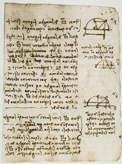 Leonardo da Vinci Print: Geometric Studies of Rectangles and Triangles