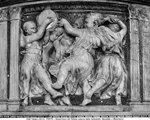 Print of Piazza Duomo with Putti Playing and Dancing