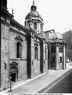 Print of the Left Facade of Como Cathedral